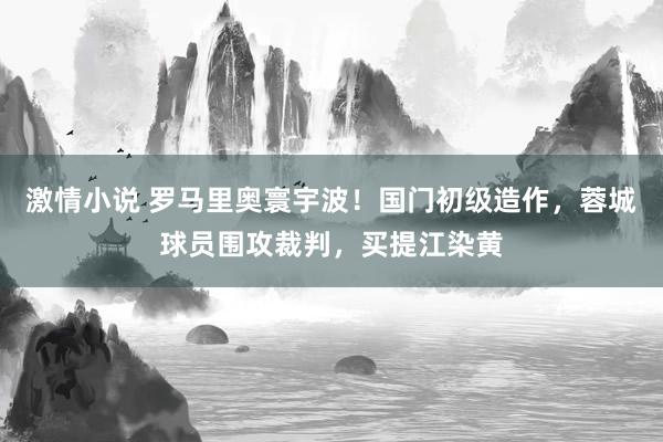 激情小说 罗马里奥寰宇波！国门初级造作，蓉城球员围攻裁判，买提江染黄