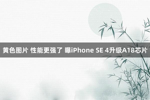 黄色图片 性能更强了 曝iPhone SE 4升级A18芯片