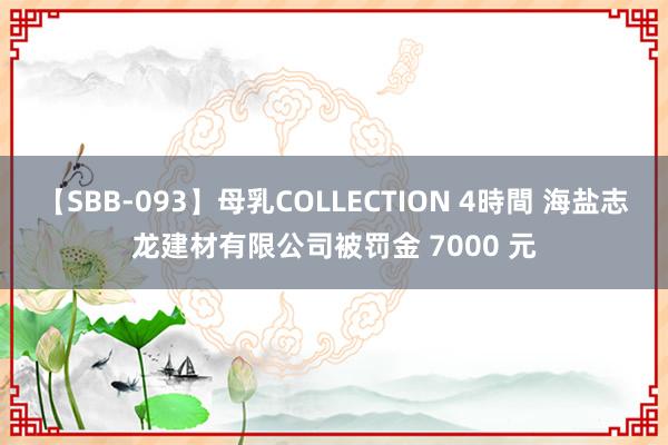 【SBB-093】母乳COLLECTION 4時間 海盐志龙建材有限公司被罚金 7000 元