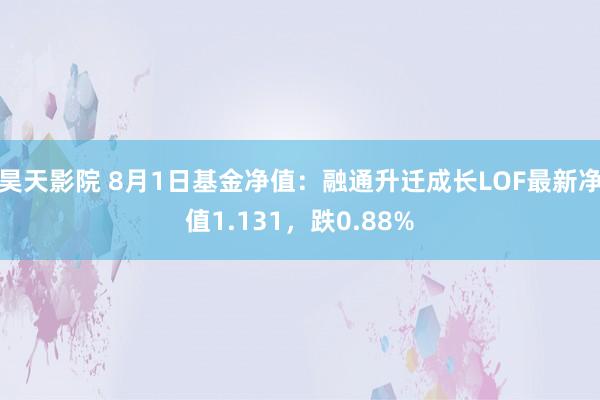 昊天影院 8月1日基金净值：融通升迁成长LOF最新净值1.131，跌0.88%