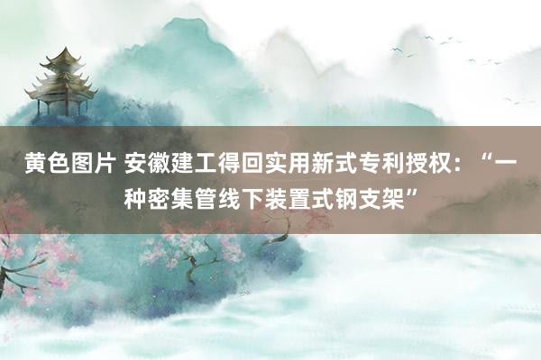 黄色图片 安徽建工得回实用新式专利授权：“一种密集管线下装置式钢支架”