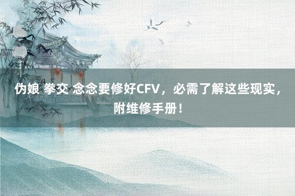 伪娘 拳交 念念要修好CFV，必需了解这些现实，附维修手册！