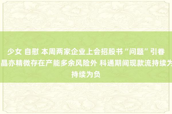 少女 自慰 本周两家企业上会招股书“问题”引眷注 晶亦精微存在产能多余风险外 科通期间现款流持续为负