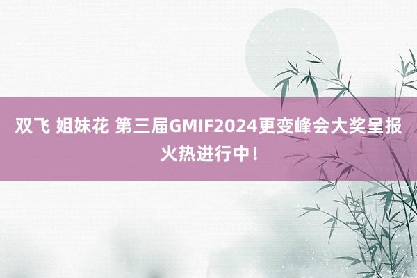 双飞 姐妹花 第三届GMIF2024更变峰会大奖呈报火热进行中！