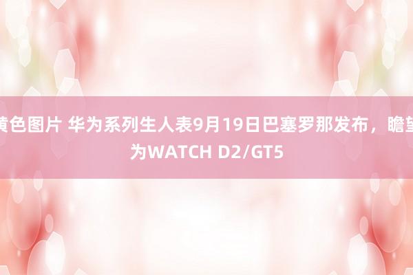 黄色图片 华为系列生人表9月19日巴塞罗那发布，瞻望为WATCH D2/GT5