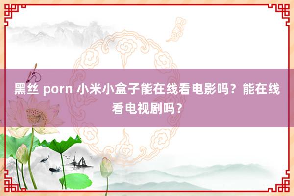 黑丝 porn 小米小盒子能在线看电影吗？能在线看电视剧吗？