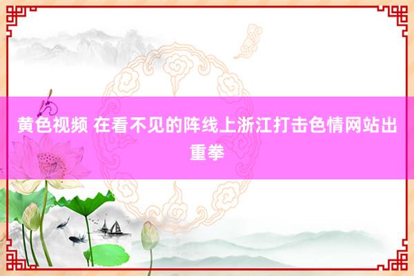 黄色视频 在看不见的阵线上　浙江打击色情网站出重拳