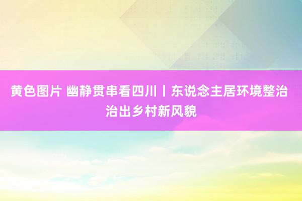 黄色图片 幽静贯串看四川丨东说念主居环境整治 治出乡村新风貌